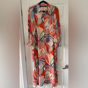 Alexis for Target mixed floral long sleeve 70's dress (also cute as a coverup)